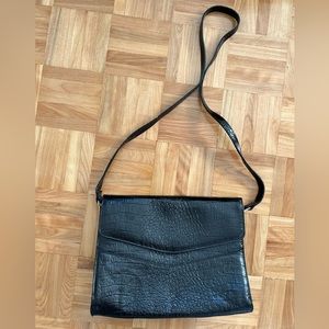 Vintage Black Snakeskin Patterned Purse